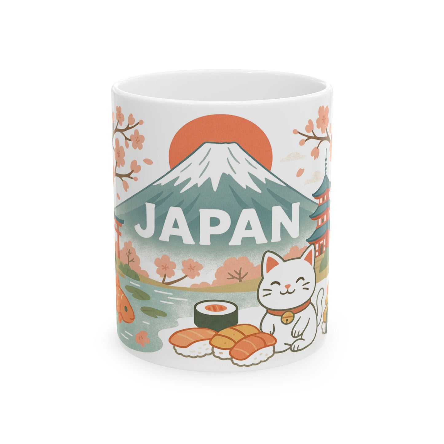 Sakura Dreams & Sushi Scenes Pastel Japan Mug