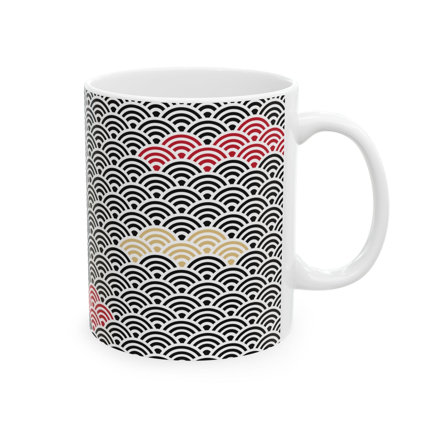 Japanese Black Wave Pattern Mug