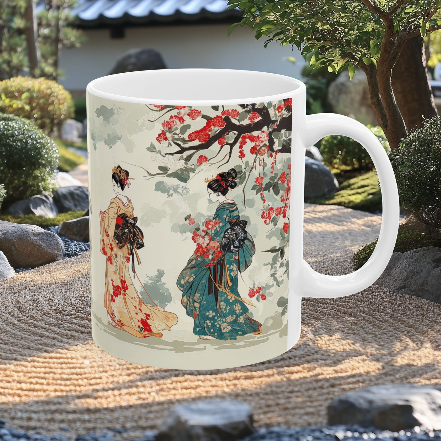 Stroll beneath the Cherry Blossoms Ukiyo-e Mug