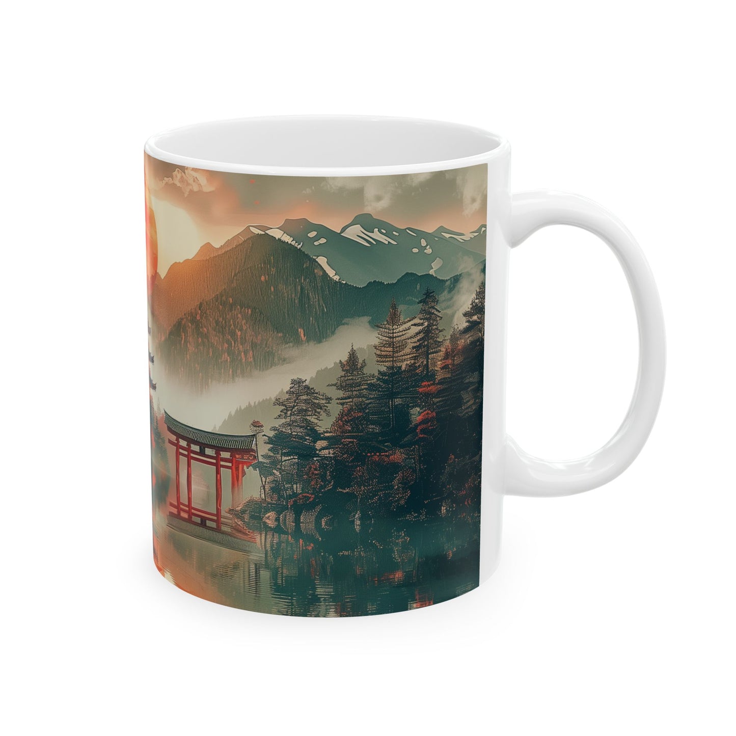 Mist-ical Mountain Lake Japan Mug