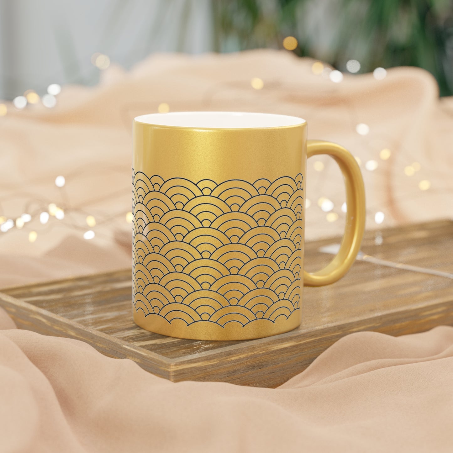Seigaiha Wave Pattern Mug – Traditional Japanese Ocean Motif