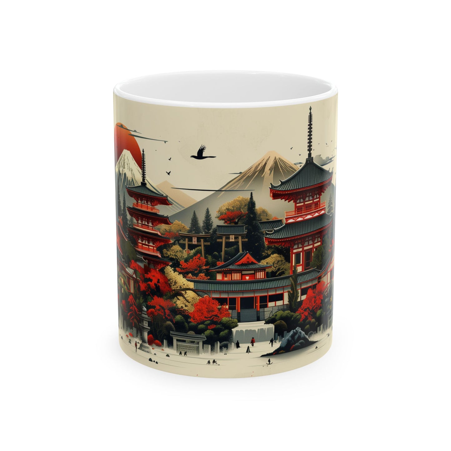 Tranquil Japanese Temples Mountain Bliss Mug