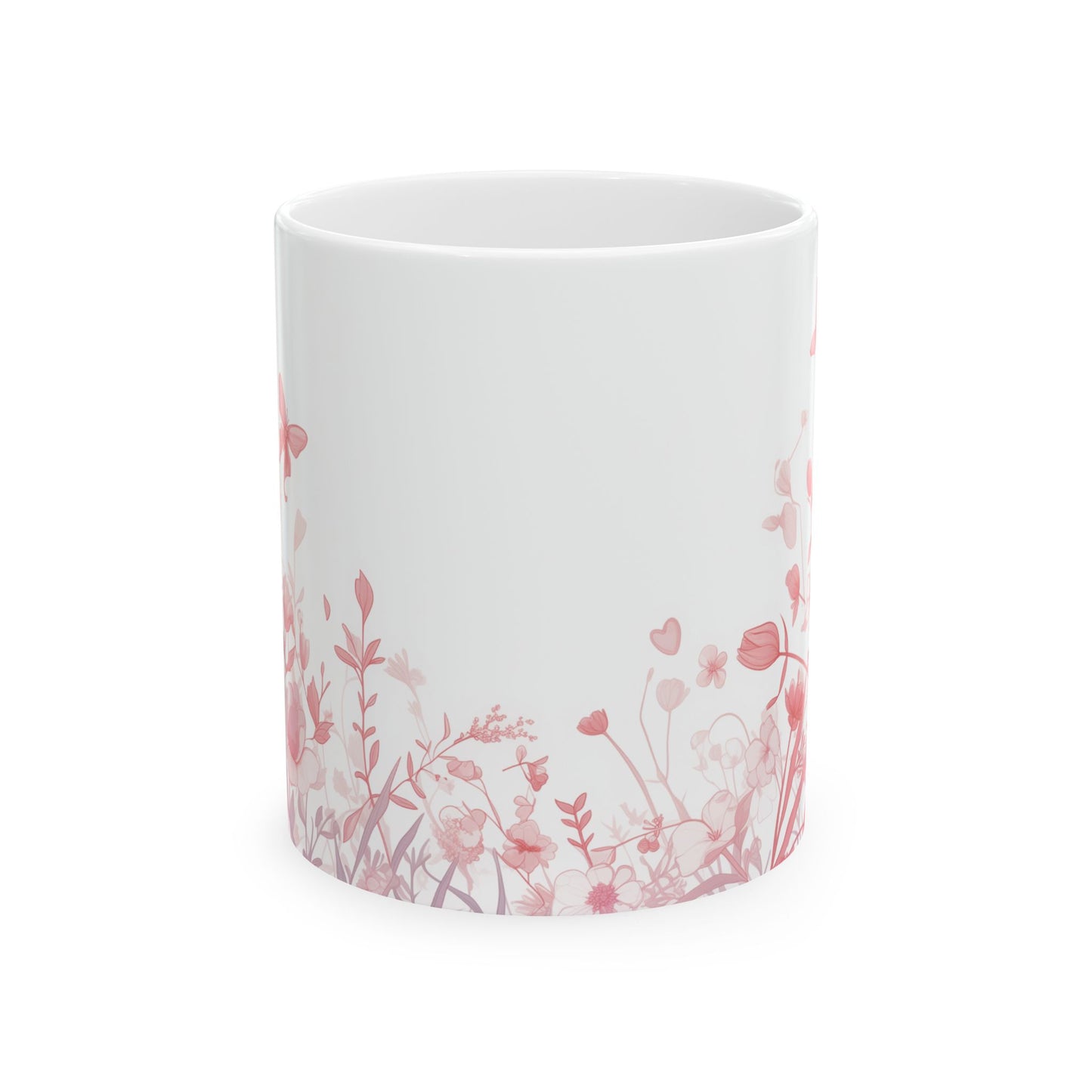 Floral Mug Pastel Hearts
