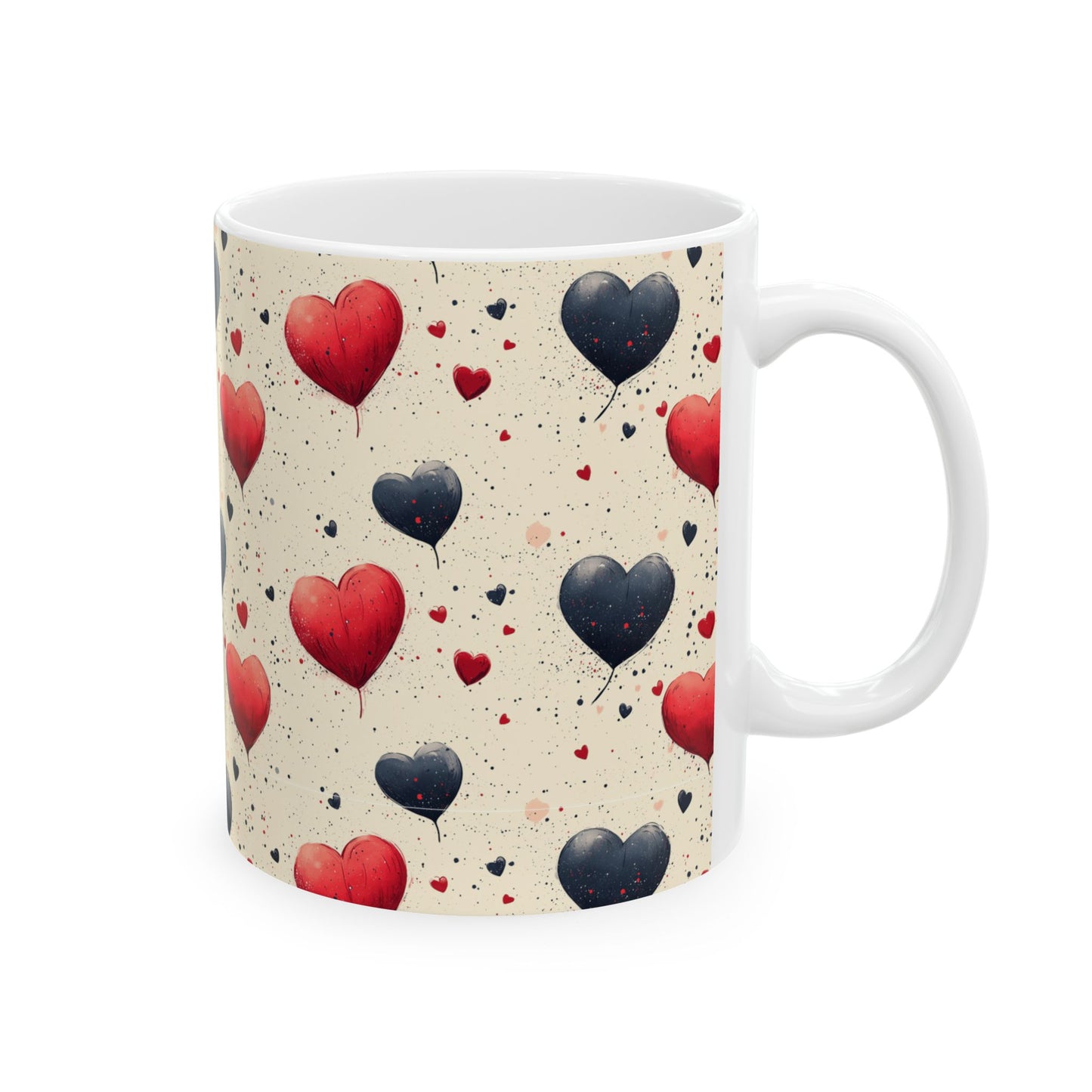 Floral Mug Floating Hearts