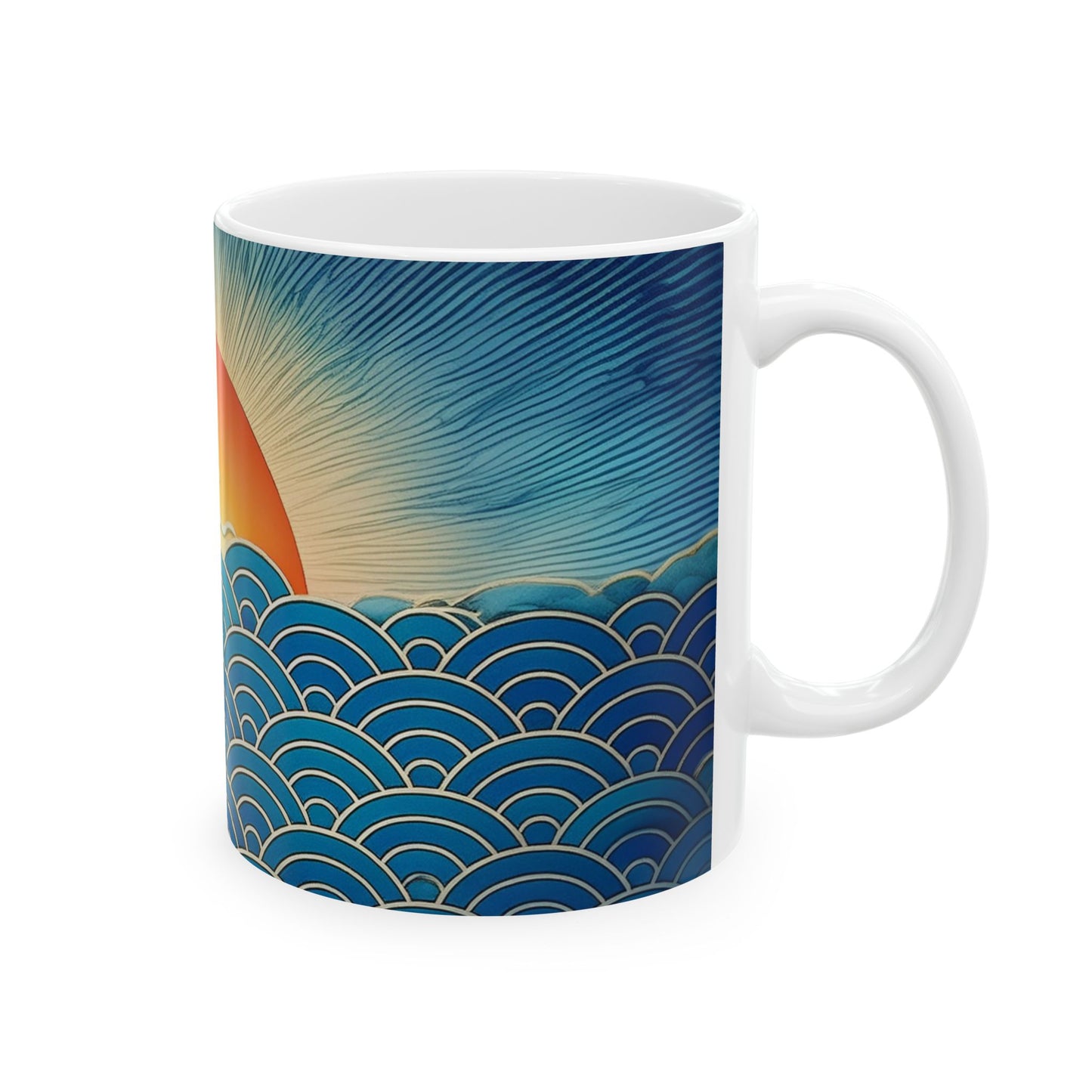 Rising Sun Wave Pattern Mug