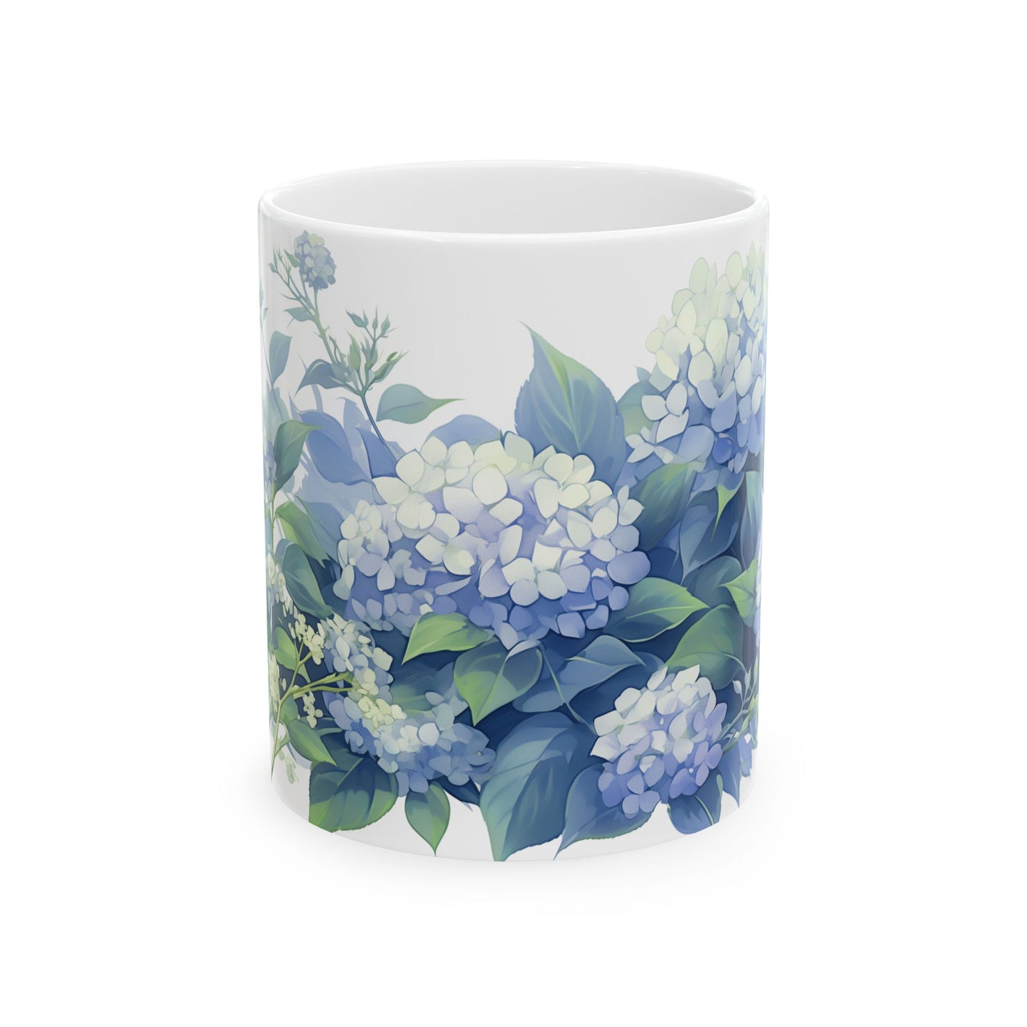 Pale Blue Hydrangea Flower Mug