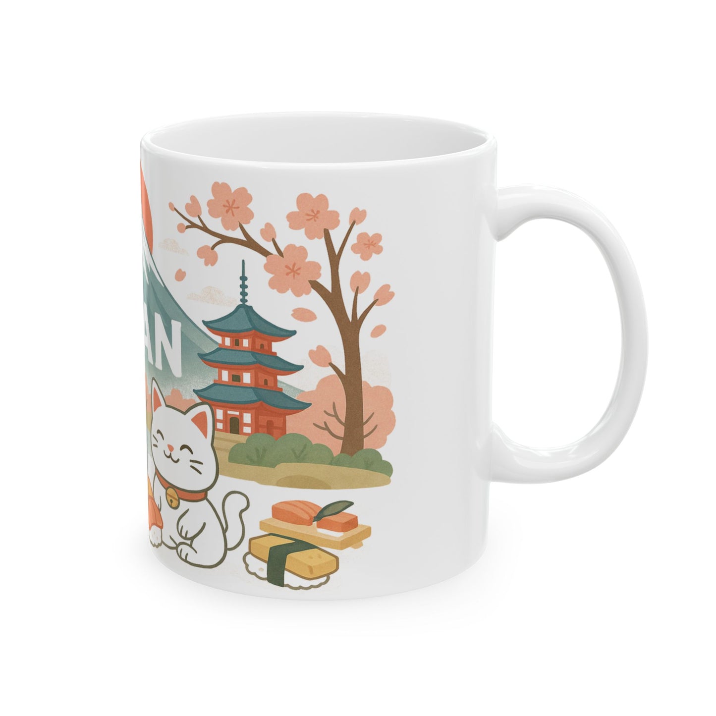 Sakura Dreams & Sushi Scenes Pastel Japan Mug