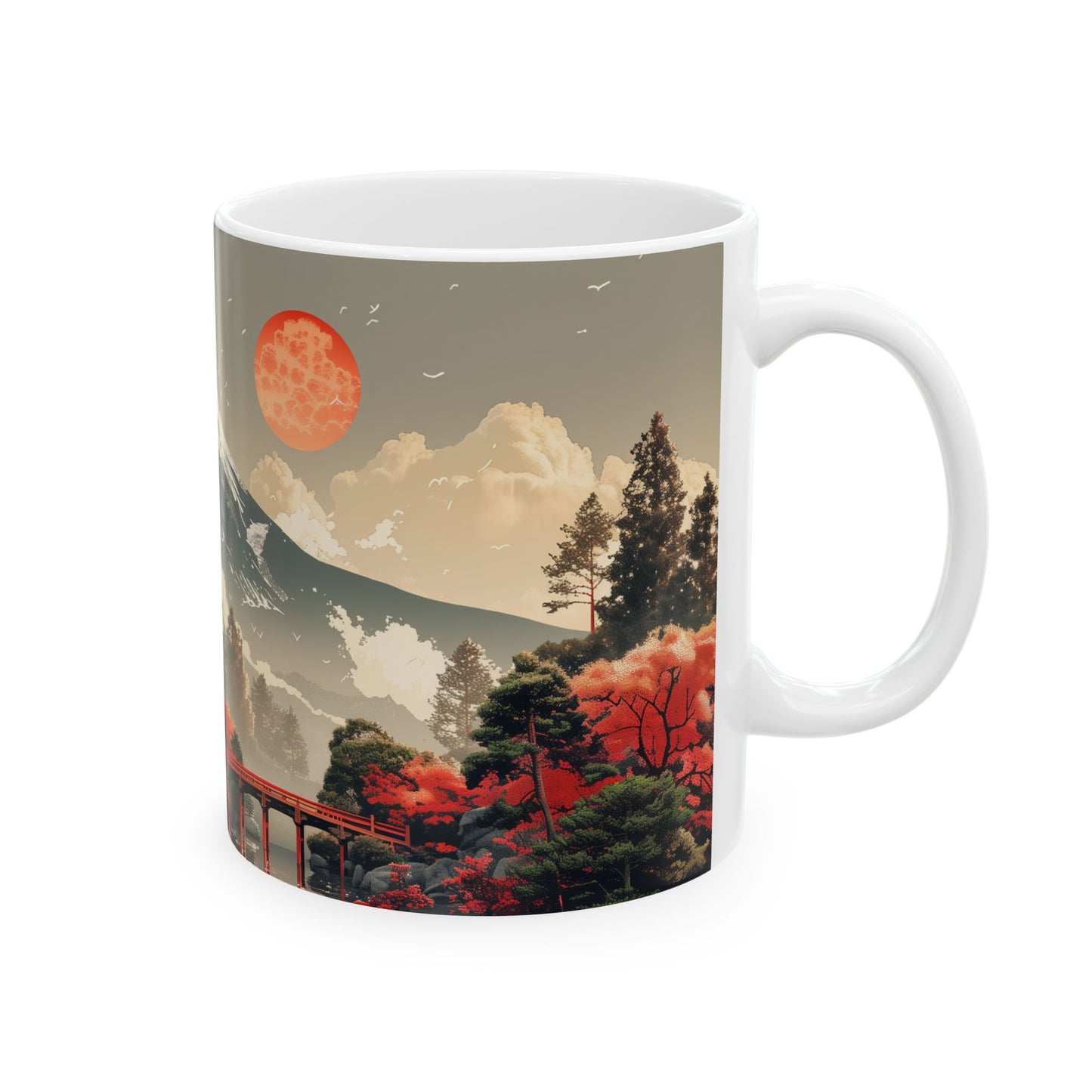Pagoda Peak: Mount Fuji's Autumn Glow Japan Mug