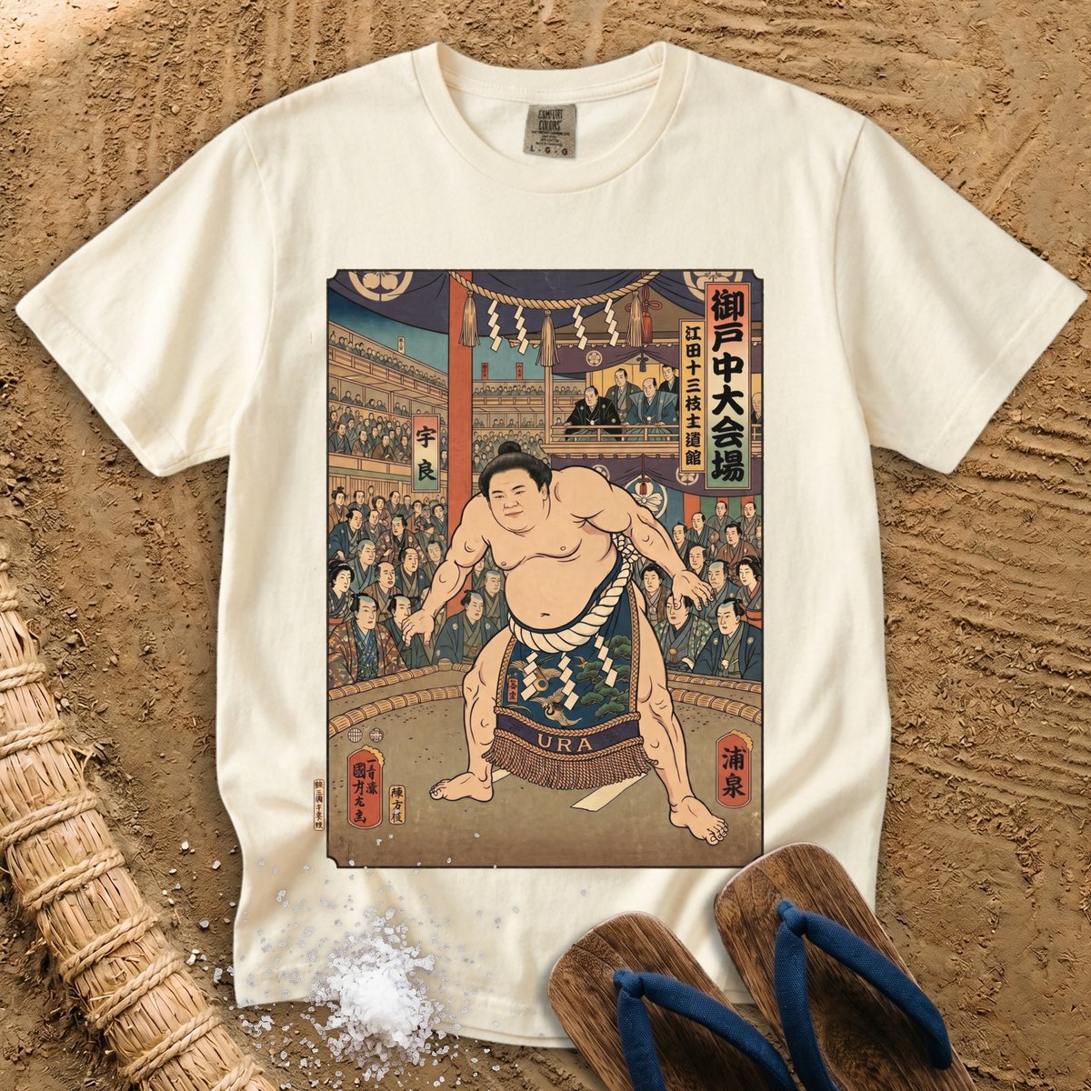 Ura Sumo Ukiyo-e Print T-Shirt