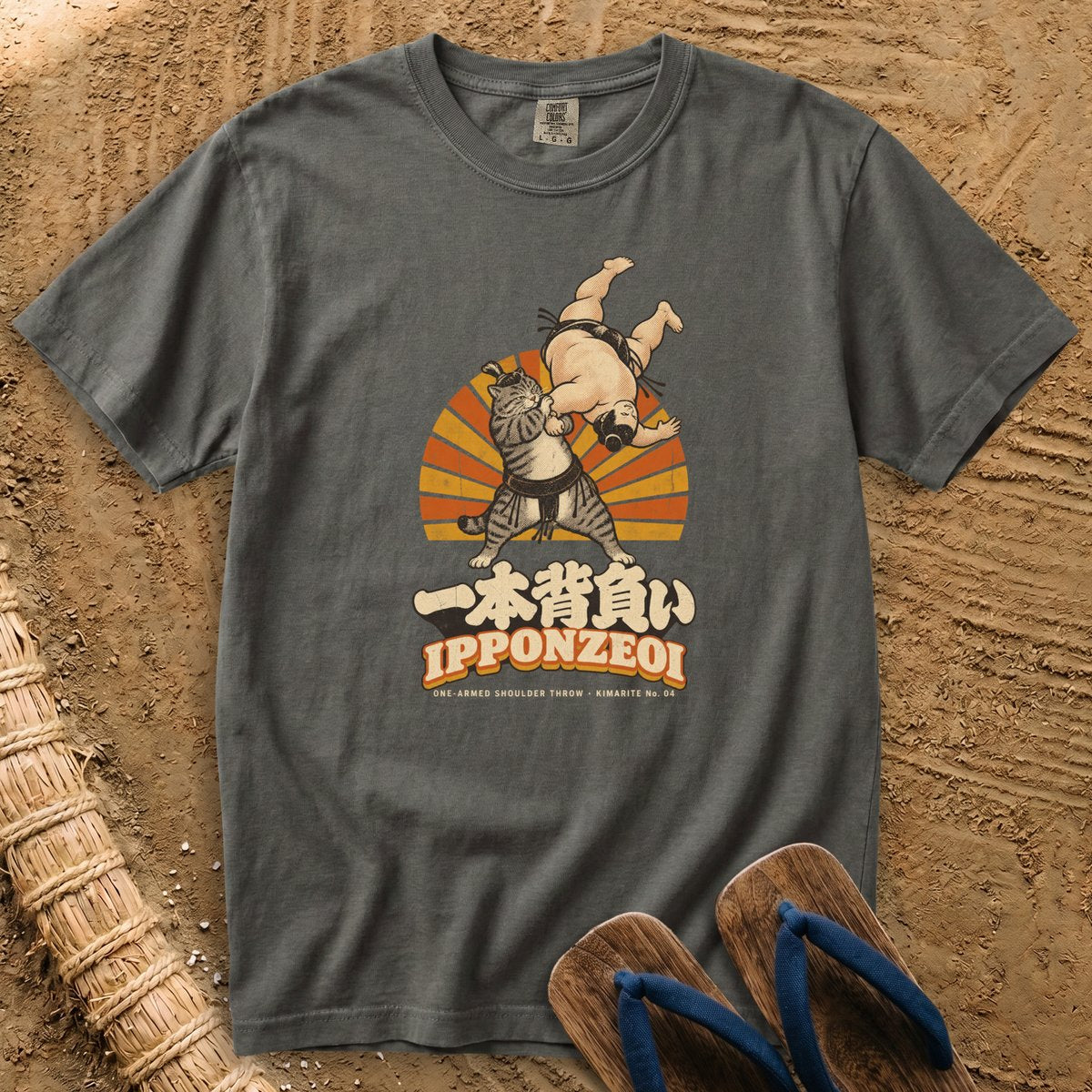 Ipponzeoi Cat Sumo Throw T-Shirt