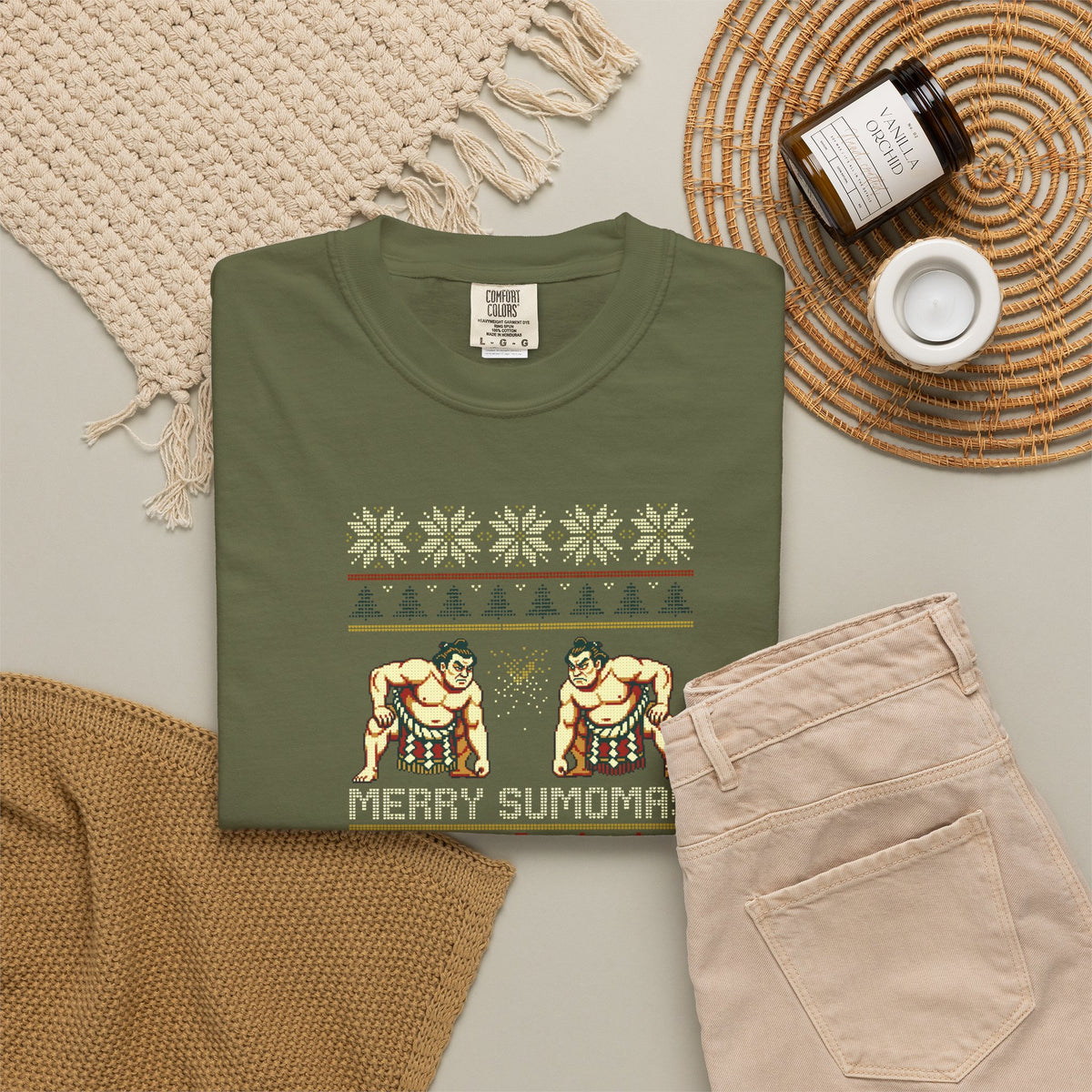 Merry Sumomas Pixel Sumo Knit T-Shirt