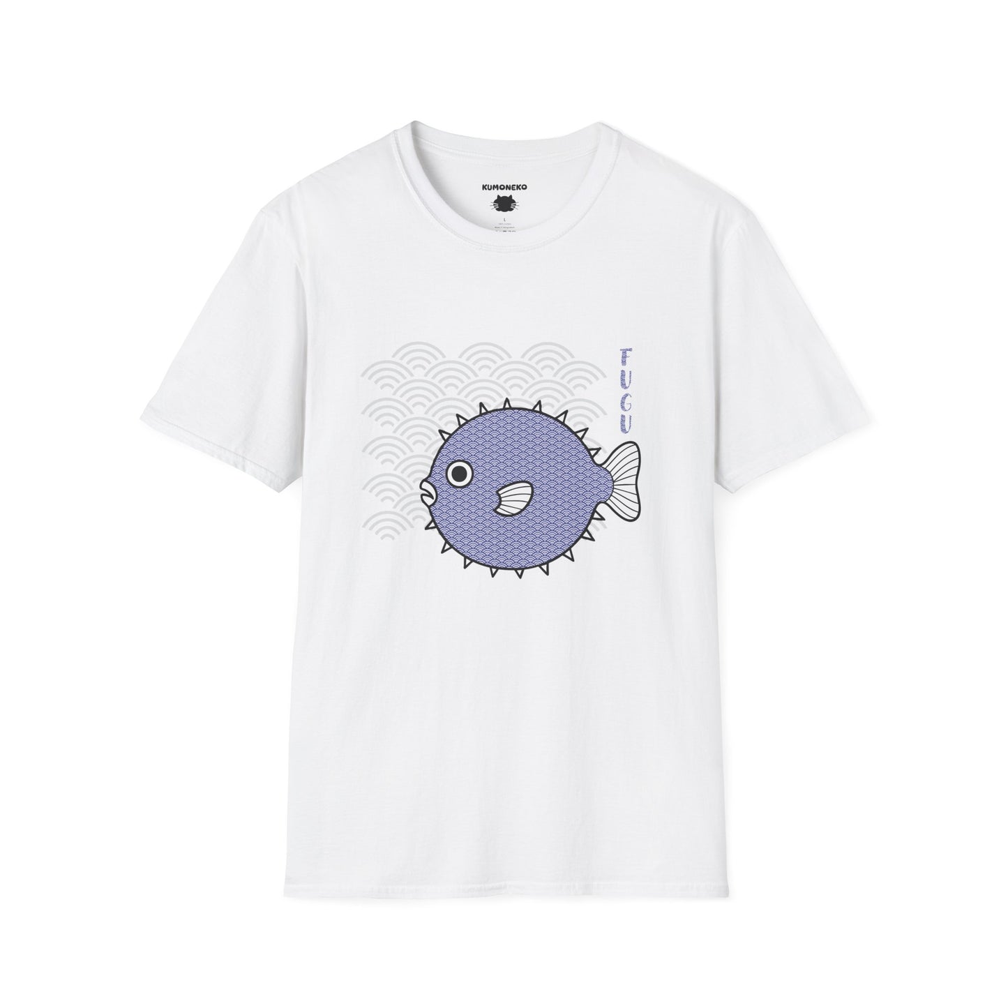 Fugu Pufferfish T-Shirt, Seigaiha Wave Pattern