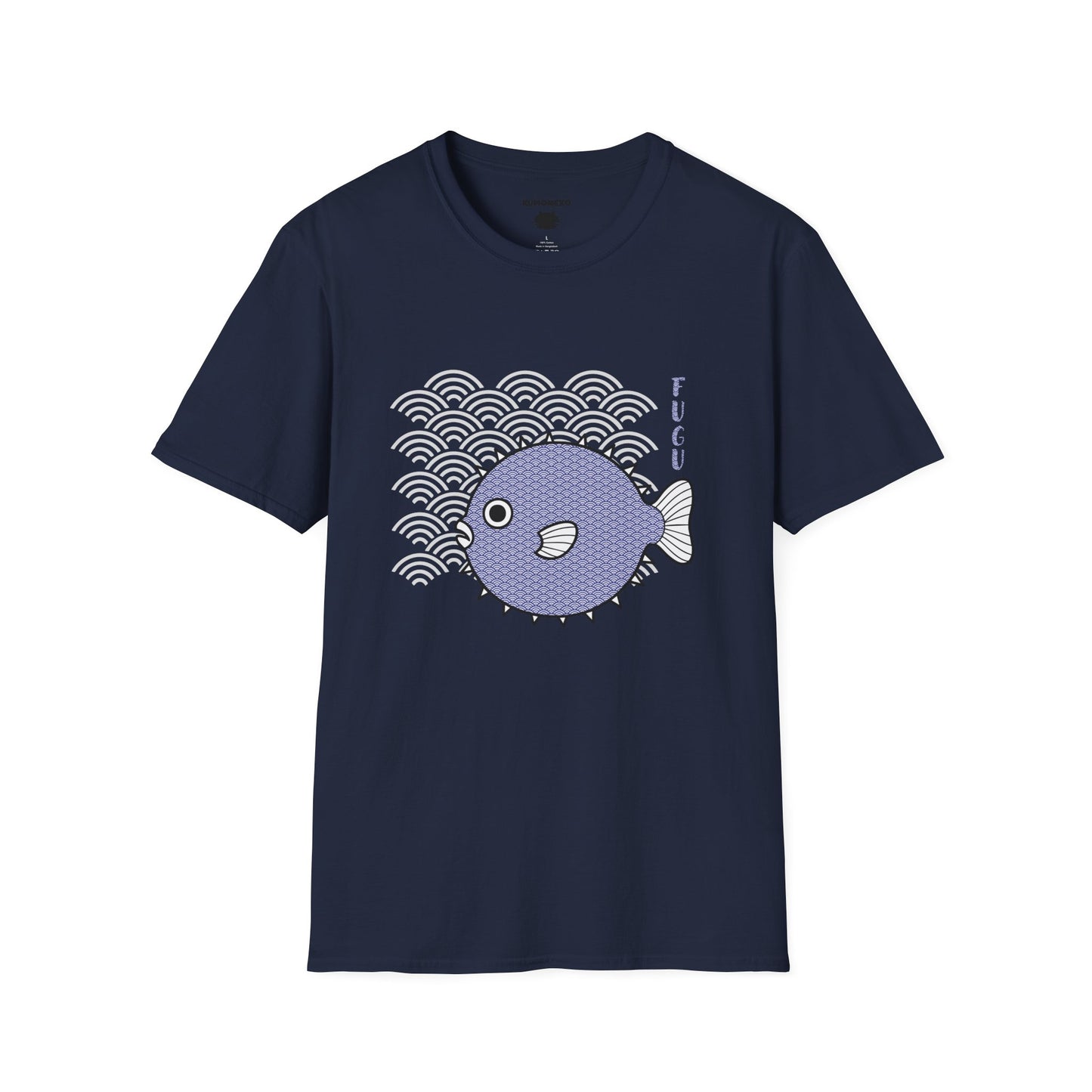 Fugu Pufferfish T-Shirt, Seigaiha Wave Pattern