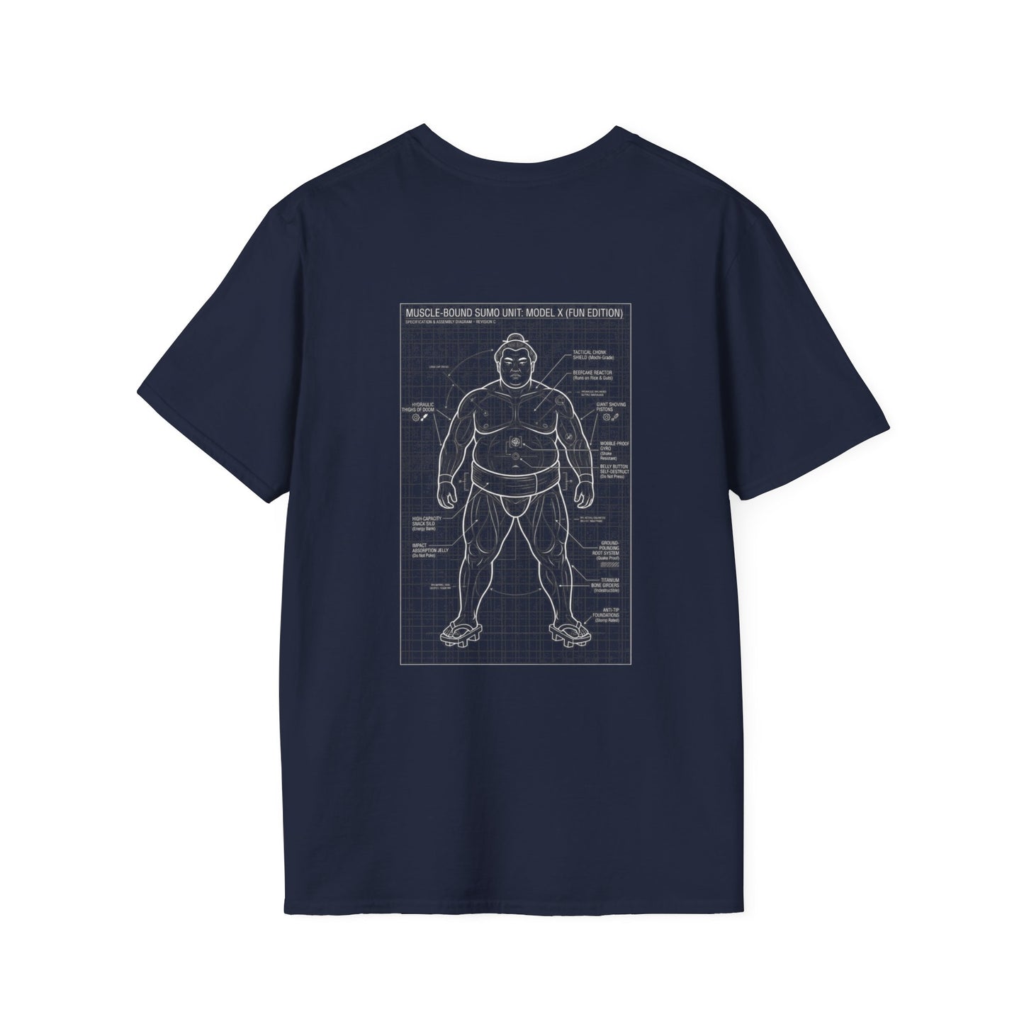 Sumo Blueprint T-Shirt, Yokozuna Rope Symbol