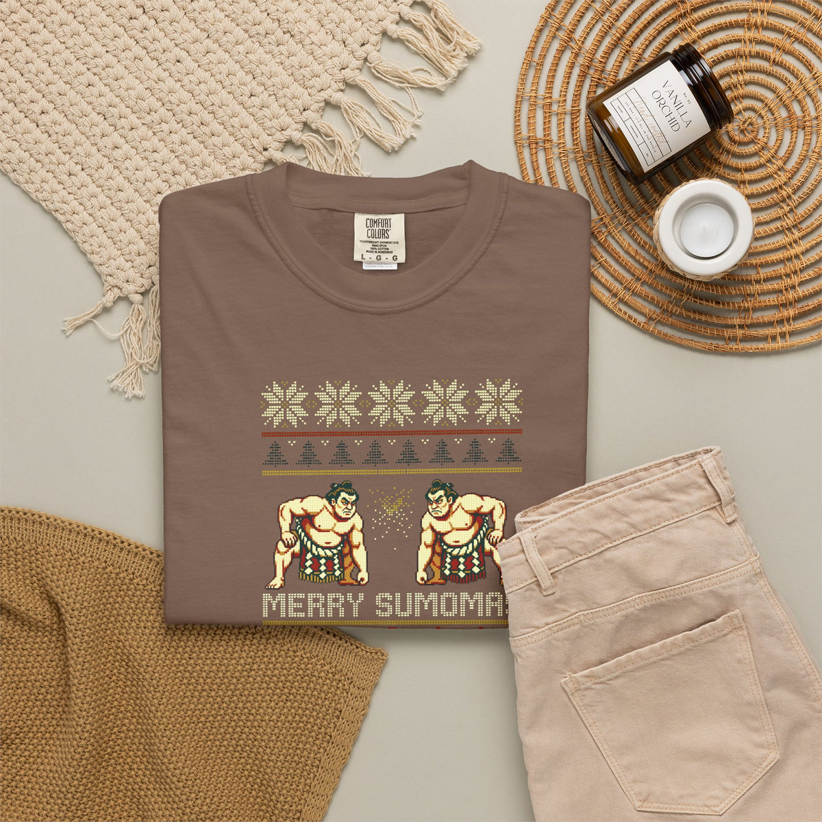 Merry Sumomas Pixel Sumo Knit T-Shirt