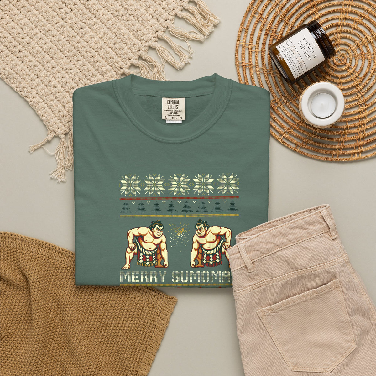 Merry Sumomas Pixel Sumo Knit T-Shirt