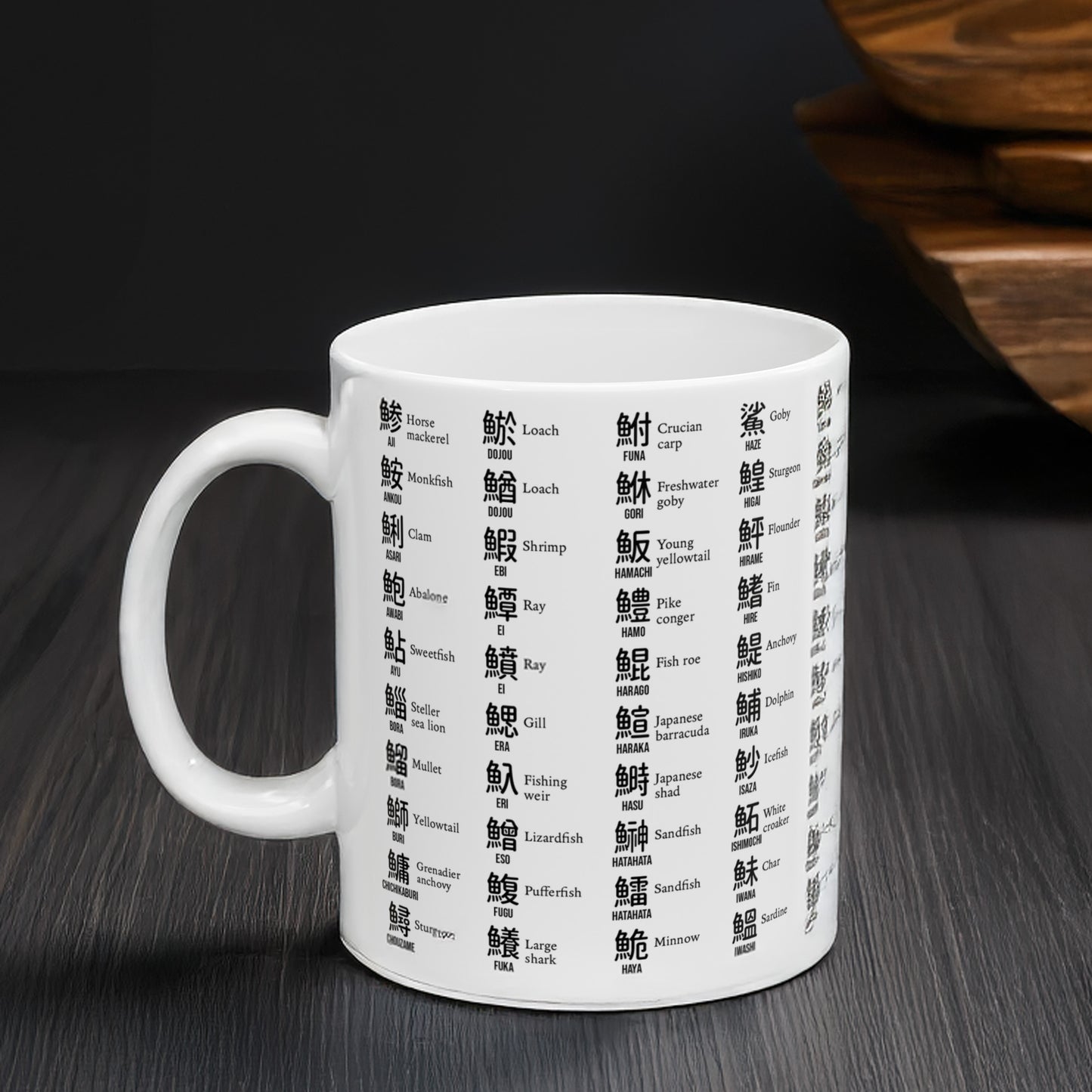 Fish Names in Kanji (black ink)