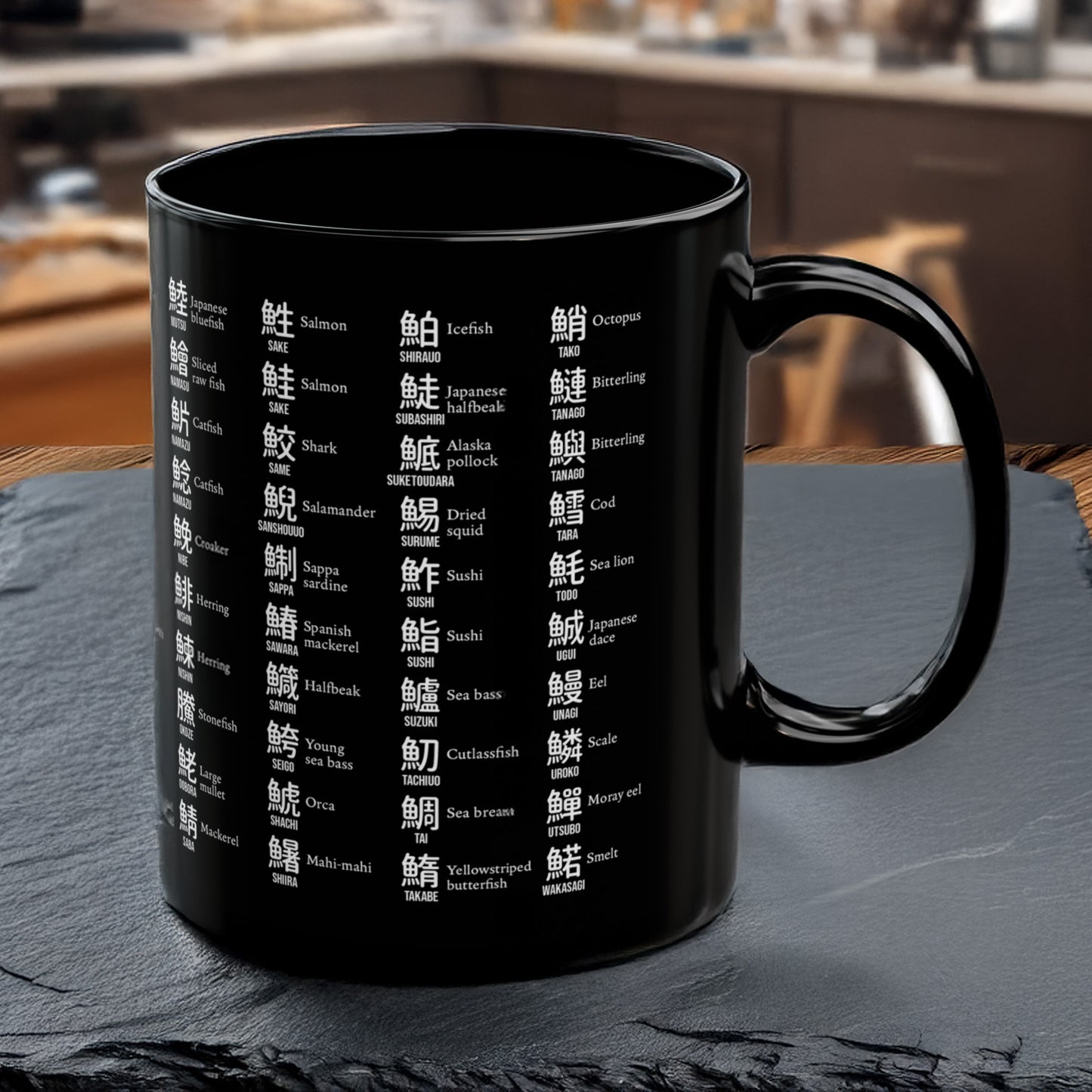 Fish Names in Kanji (white ink)