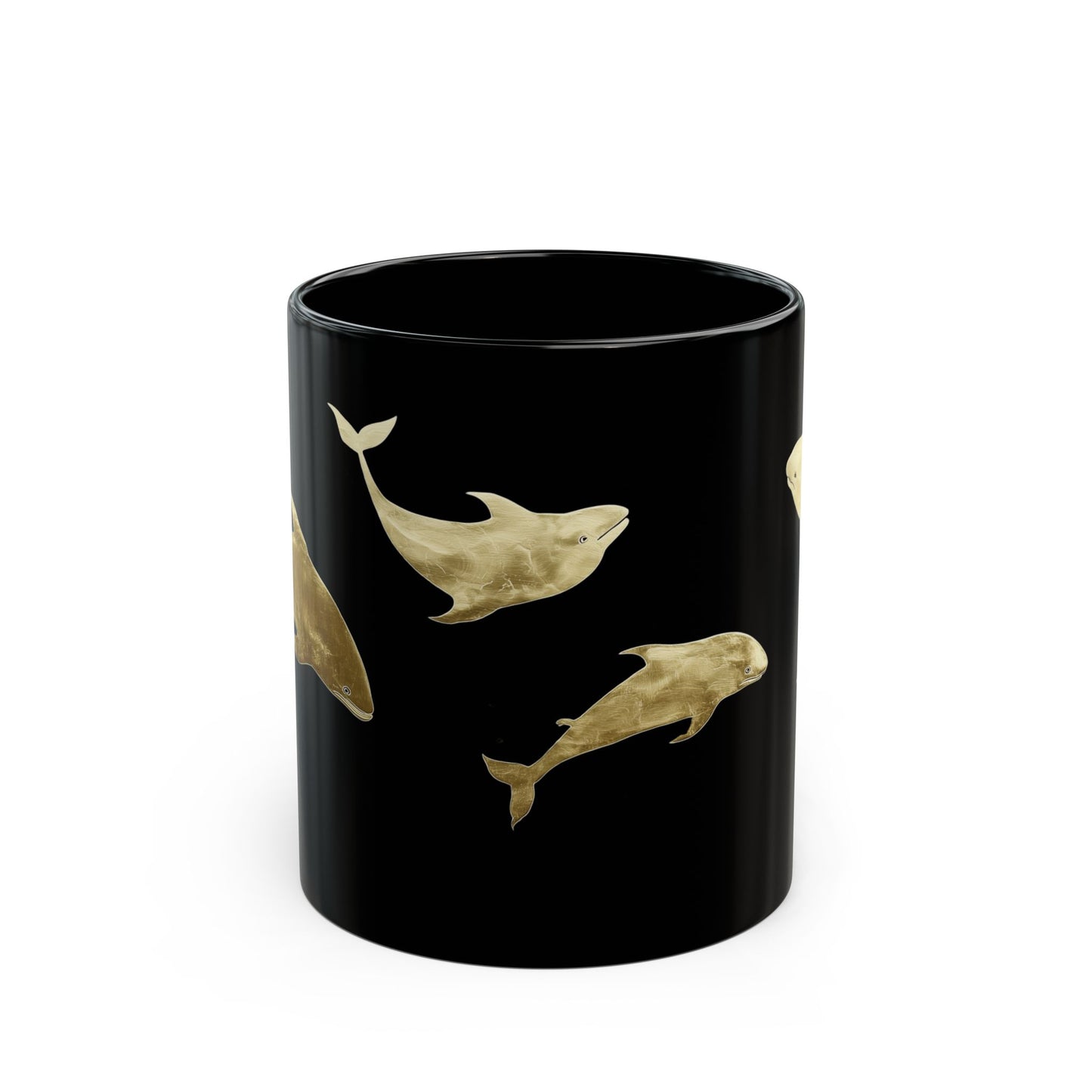 Golden Dolphins of the Midnight Sea Mug