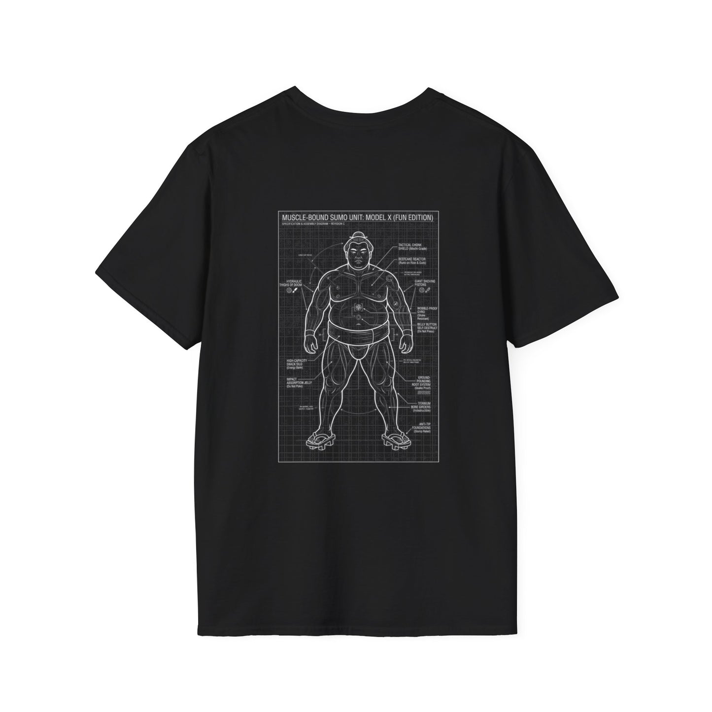 Sumo Blueprint T-Shirt, Yokozuna Rope Symbol
