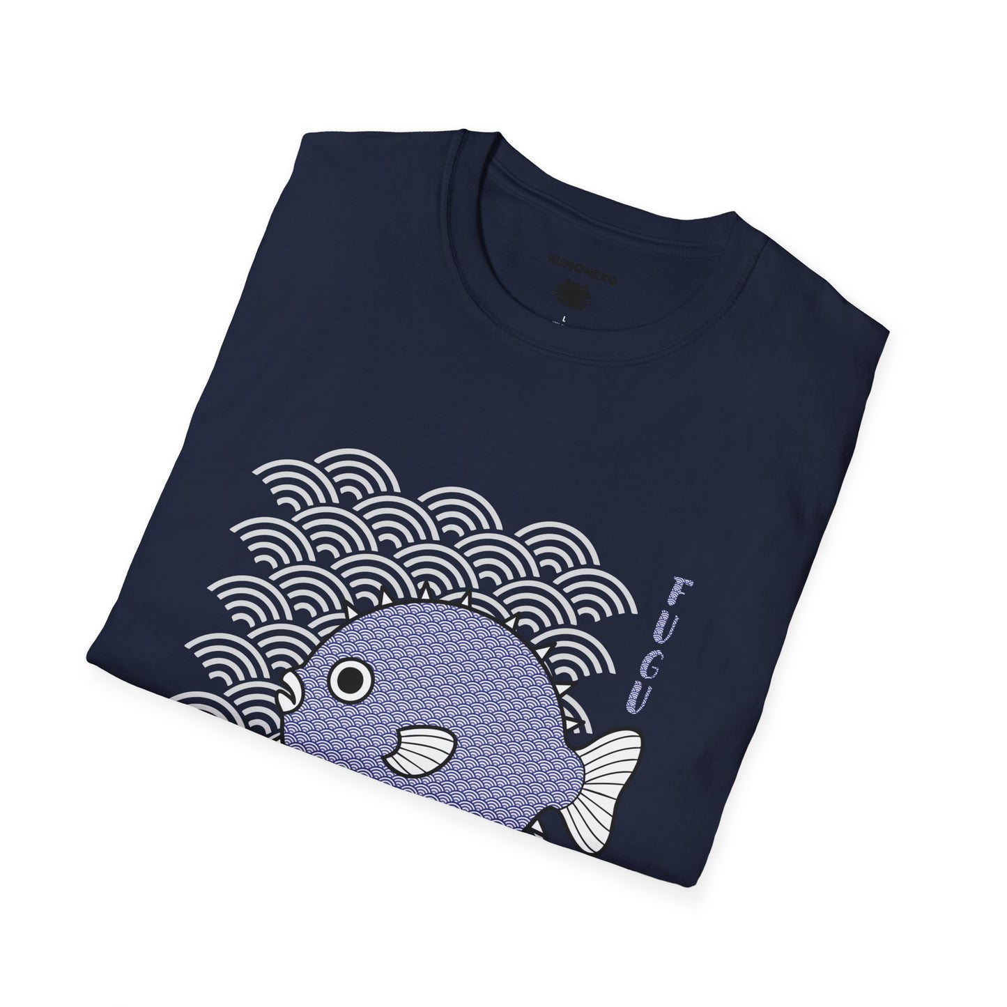 Fugu Pufferfish T-Shirt, Seigaiha Wave Pattern