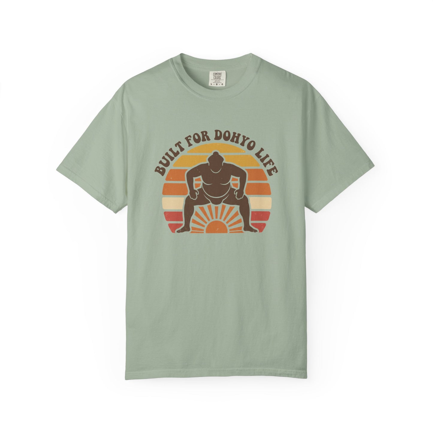 Sumo Wrestler Retro Sunset T-Shirt