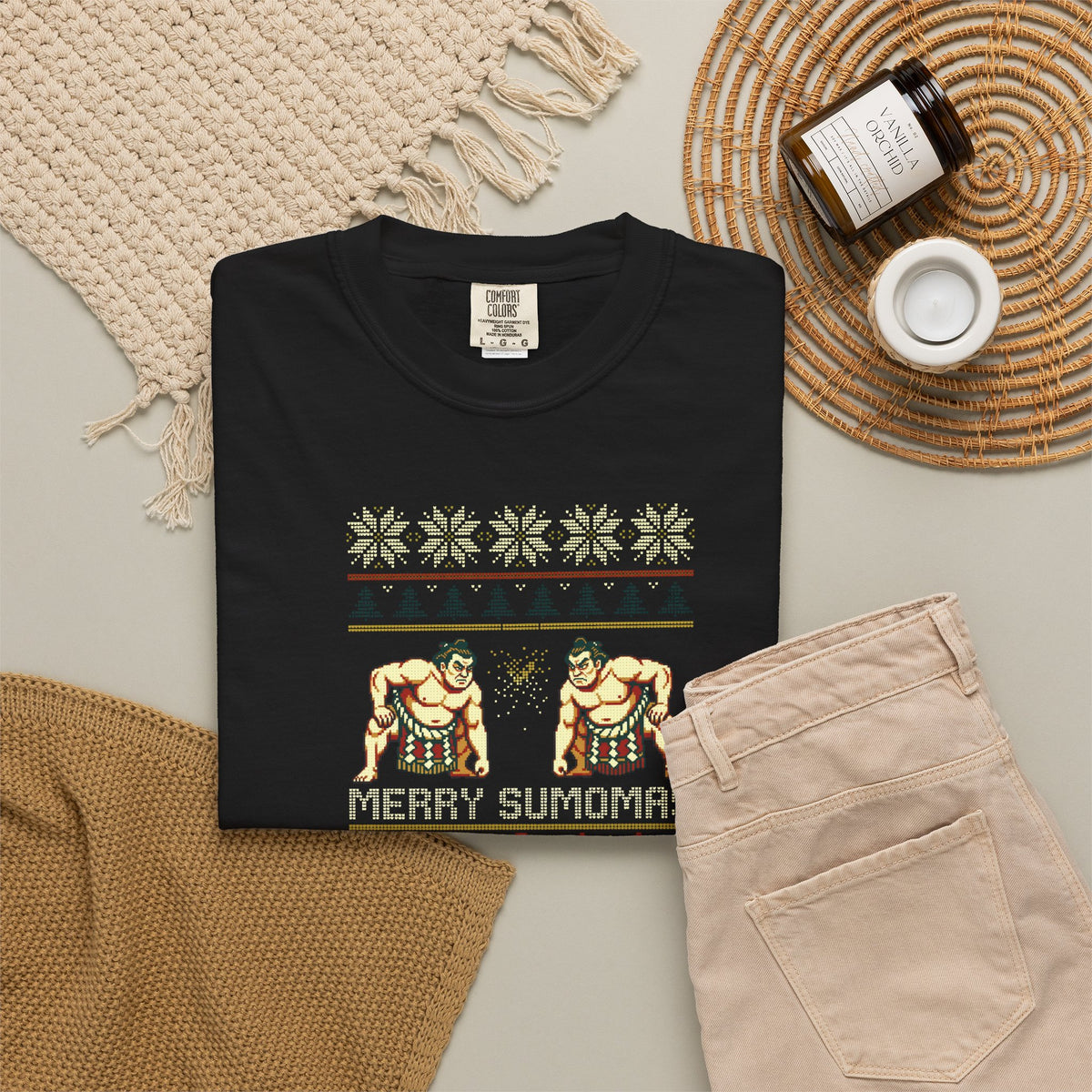 Merry Sumomas Pixel Sumo Knit T-Shirt