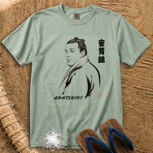 Aonishiki Sumi-e Kimono Portrait T-Shirt