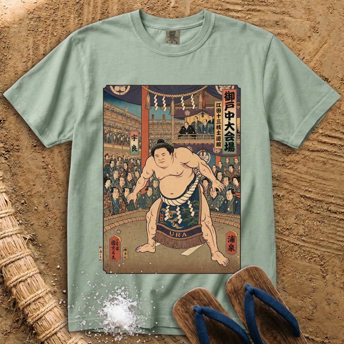 Ura Sumo Ukiyo-e Print T-Shirt