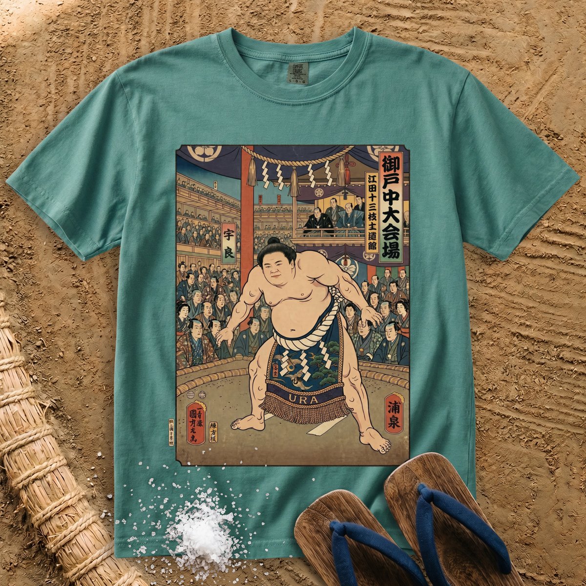 Ura Sumo Ukiyo-e Print T-Shirt