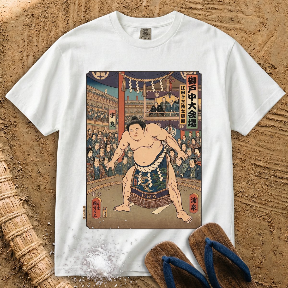 Ura Sumo Ukiyo-e Print T-Shirt