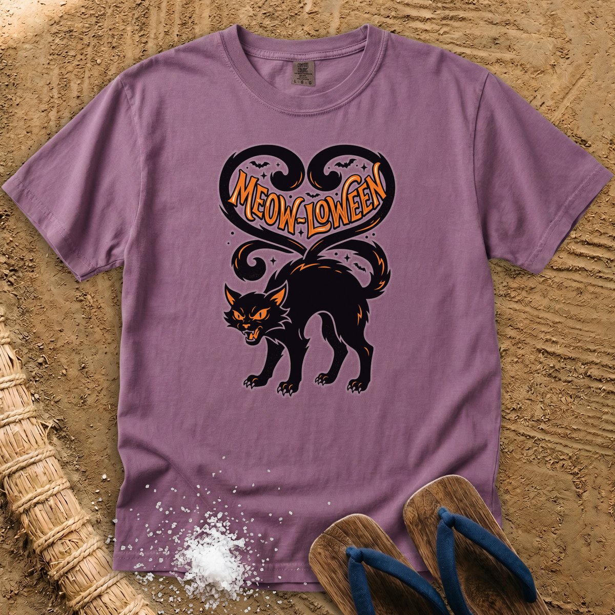 Meow-loween Vintage Black Cat T-Shirt