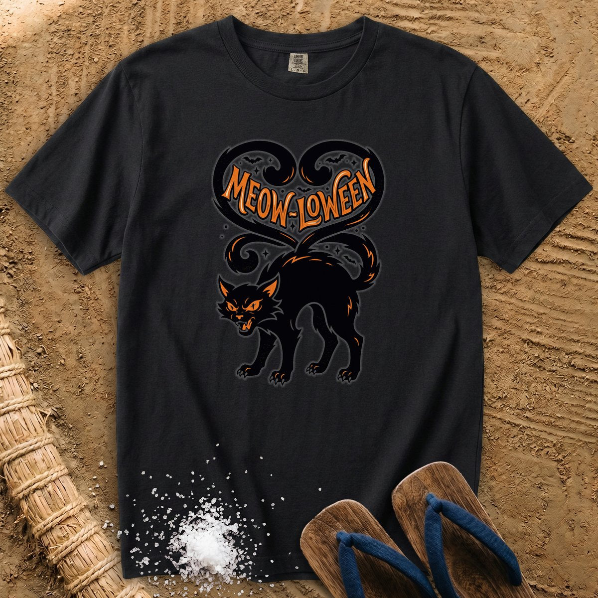 Meow-loween Vintage Black Cat T-Shirt