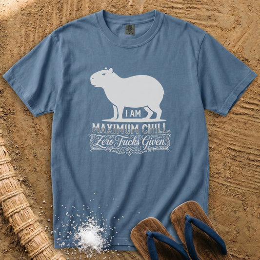 Maximum Chill Capybara — Zero Given T-Shirt