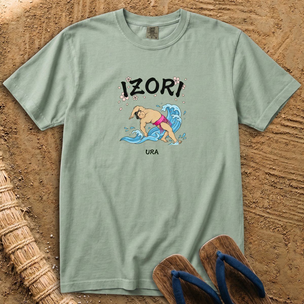 Ura Izori: Sumo Beneath the Great Wave T-Shirt