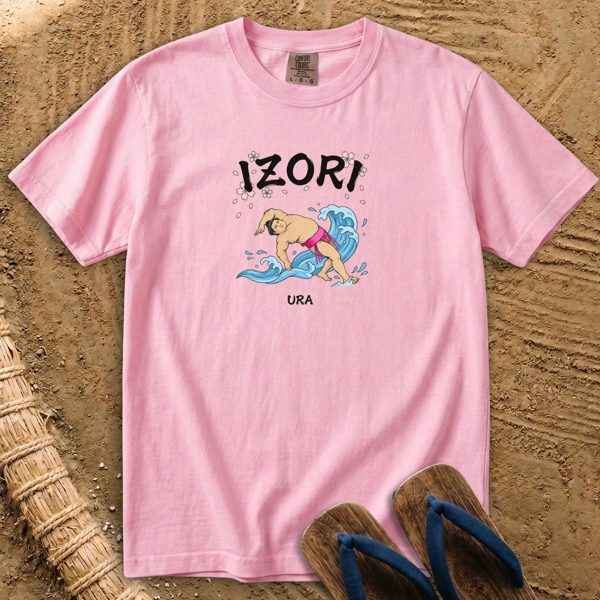 Ura Izori: Sumo Beneath the Great Wave T-Shirt