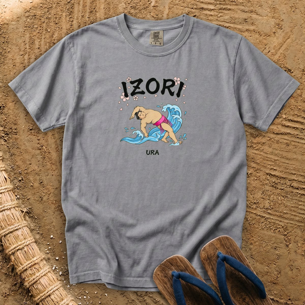 Ura Izori: Sumo Beneath the Great Wave T-Shirt