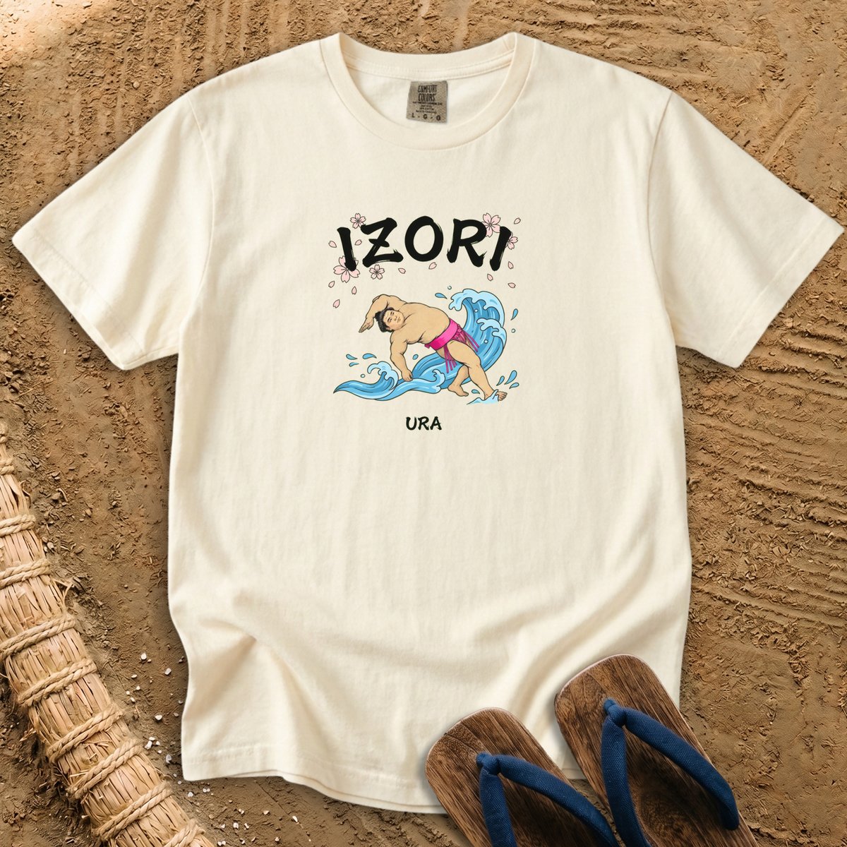 Ura Izori: Sumo Beneath the Great Wave T-Shirt
