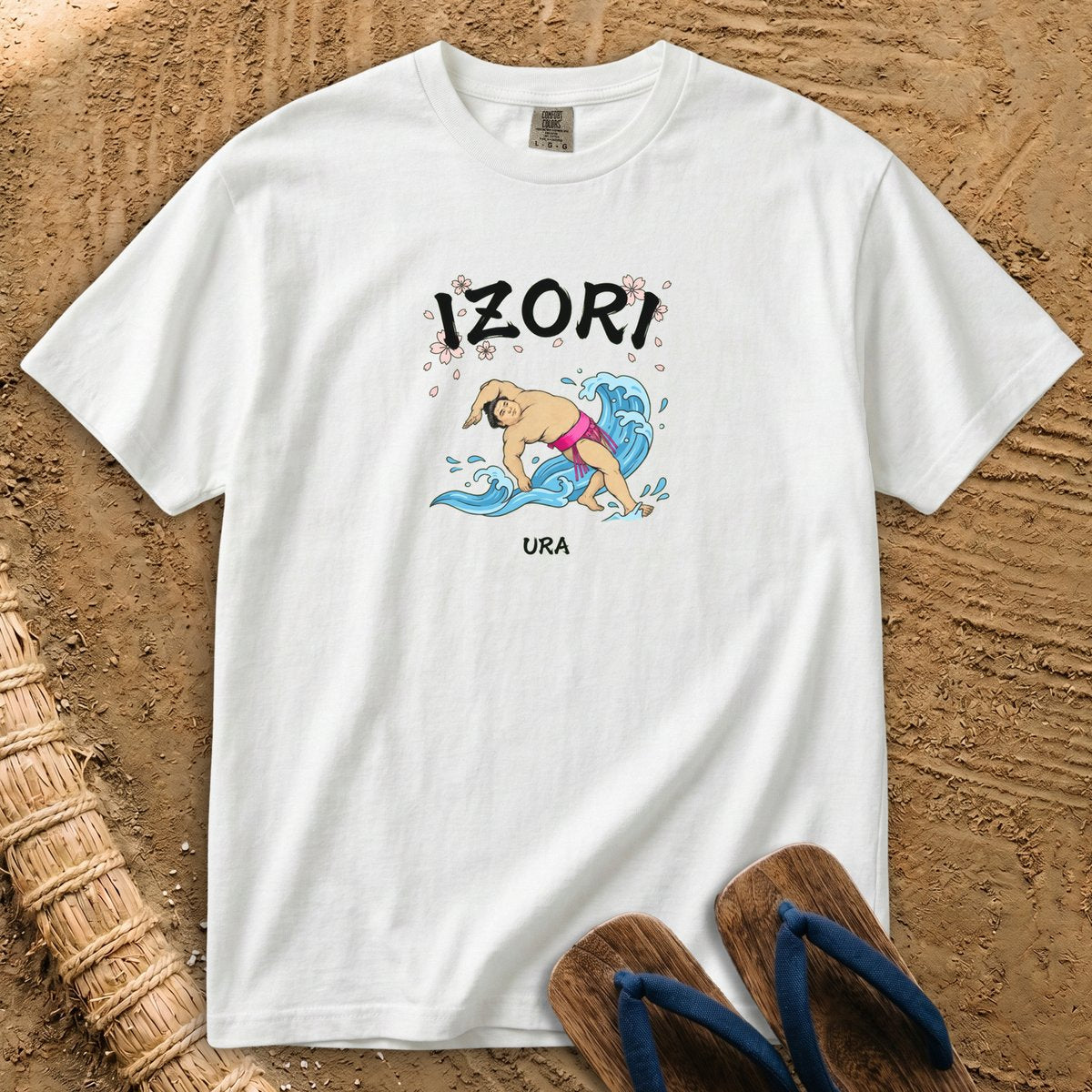 Ura Izori: Sumo Beneath the Great Wave T-Shirt