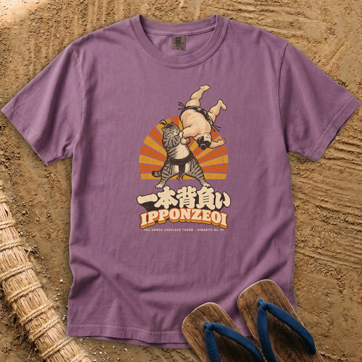 Ipponzeoi Cat Sumo Throw T-Shirt