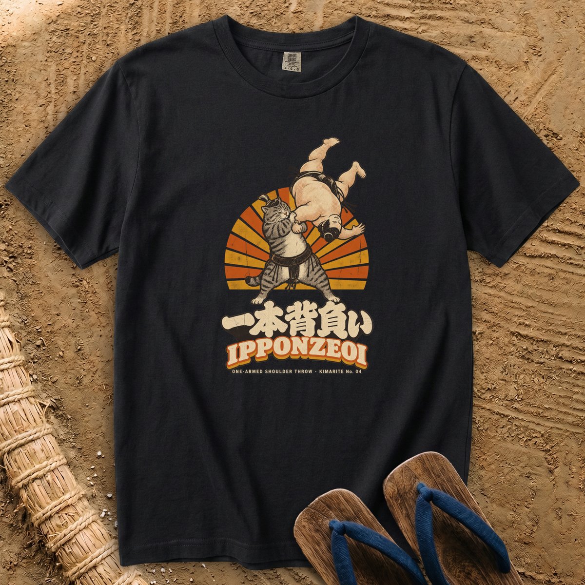 Ipponzeoi Cat Sumo Throw T-Shirt
