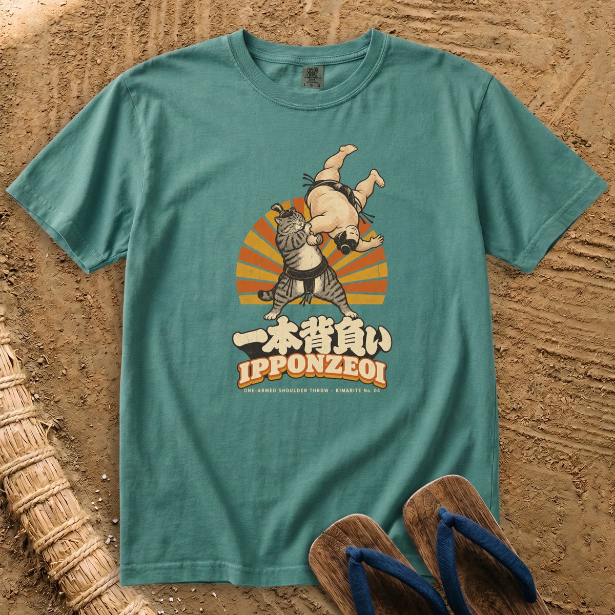 Ipponzeoi Cat Sumo Throw T-Shirt