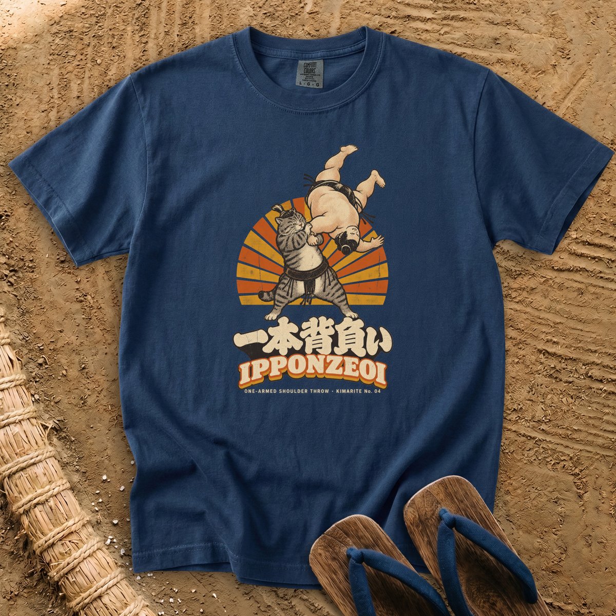 Ipponzeoi Cat Sumo Throw T-Shirt
