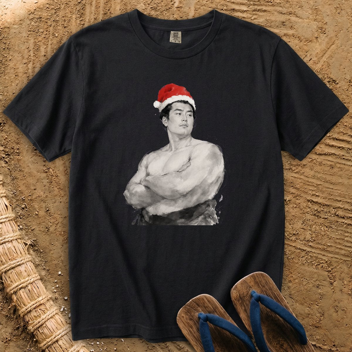 Sumo Santa in Ink and Snow T-Shirt