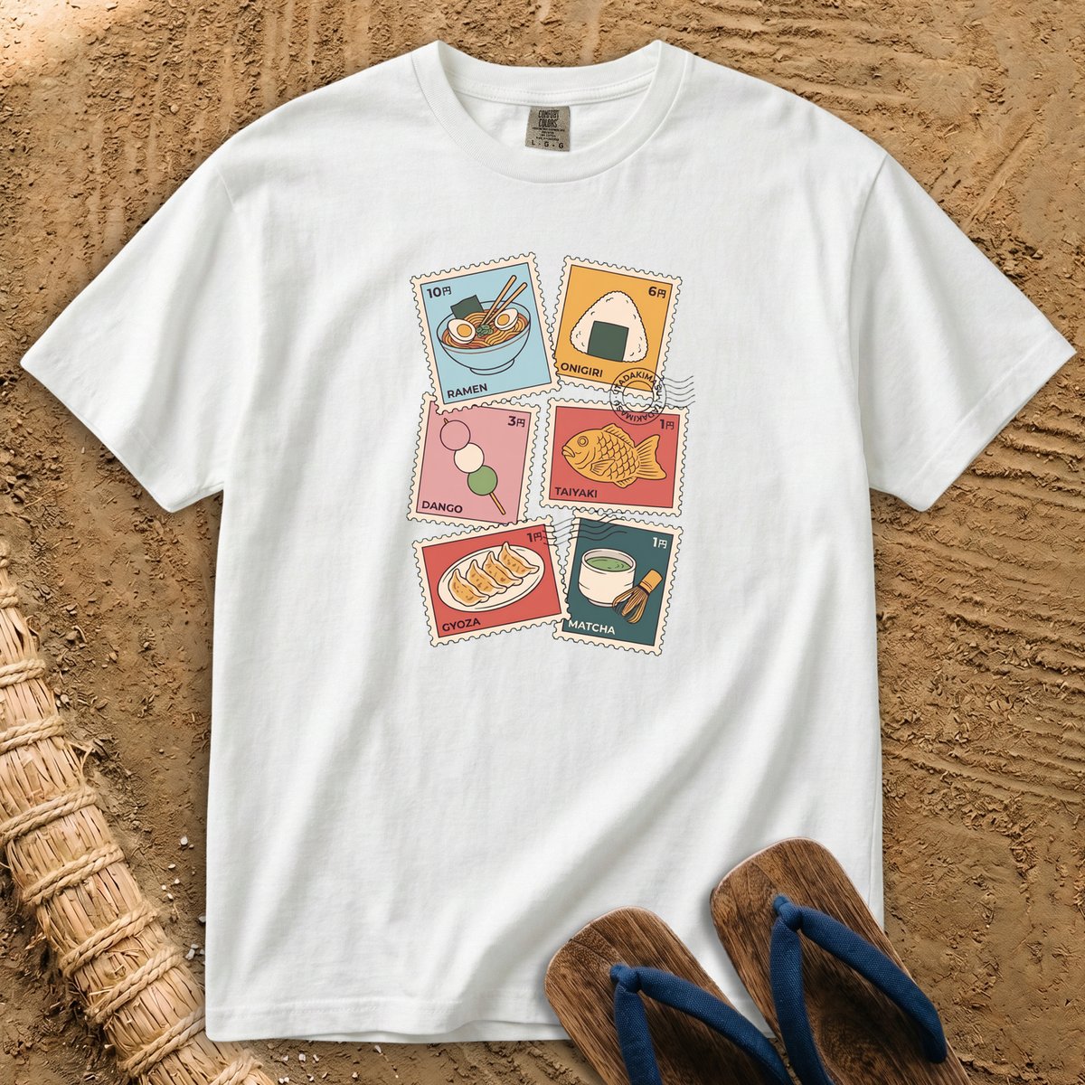Itadakimasu Postage Stamp Collection T-Shirt
