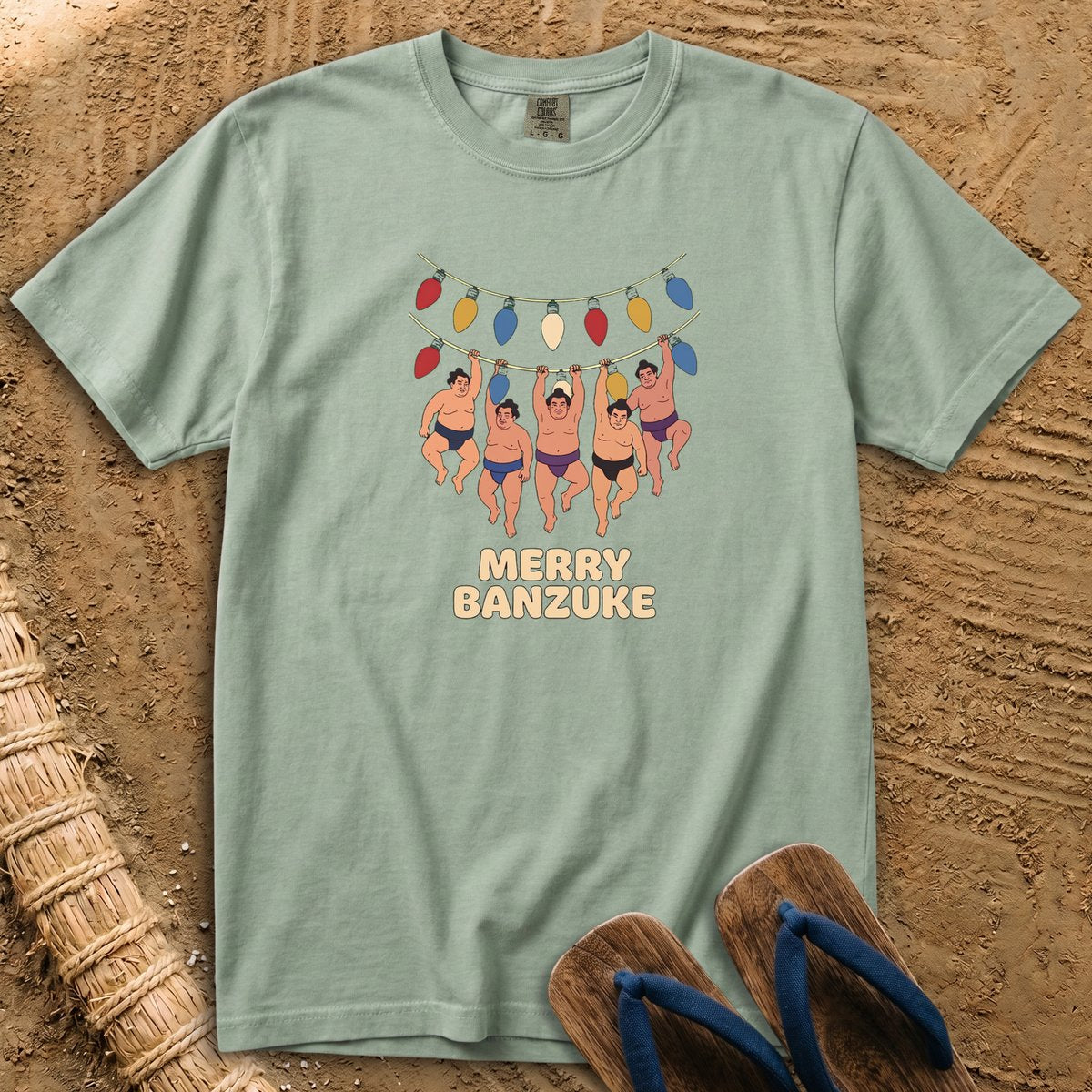 Merry Banzuke: Sumo Holiday Lights T-Shirt