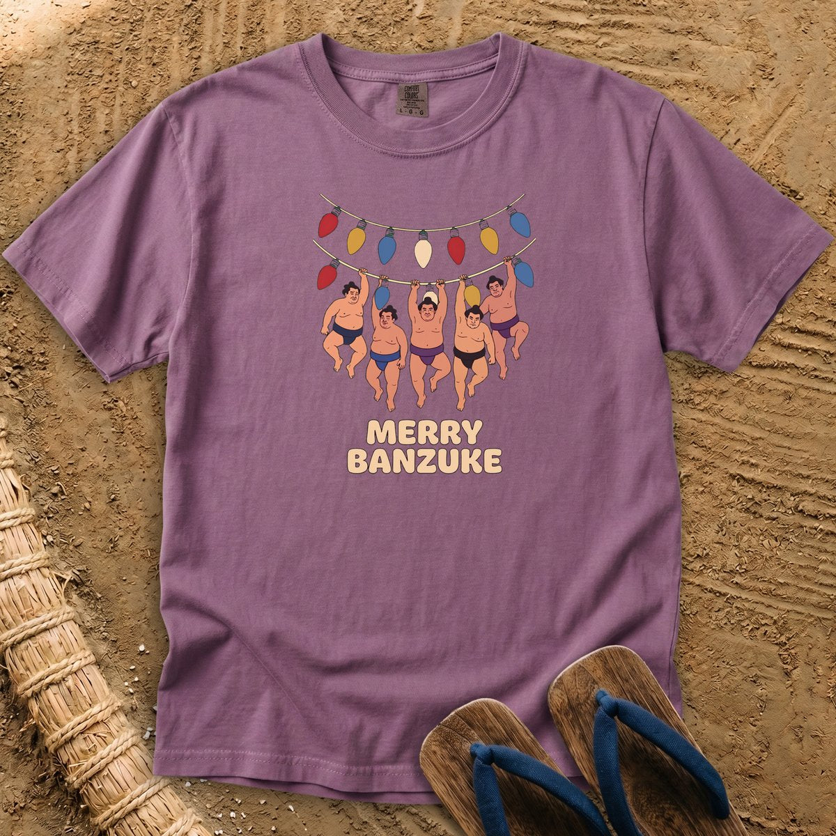 Merry Banzuke: Sumo Holiday Lights T-Shirt