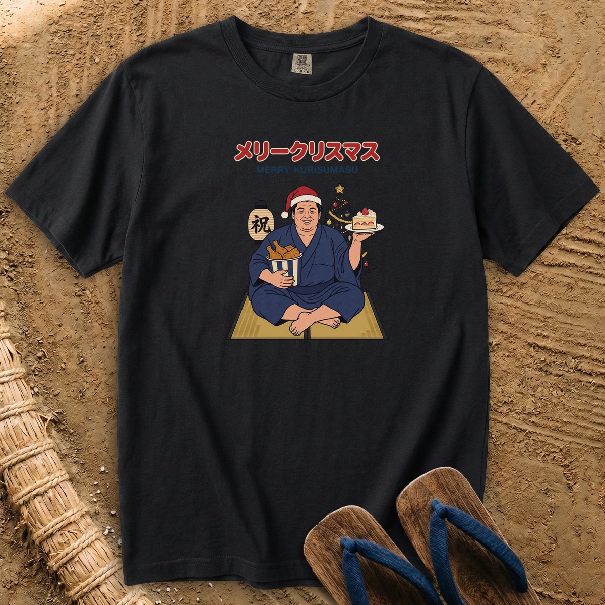 Christmas Feast with Sumo Santa T-Shirt