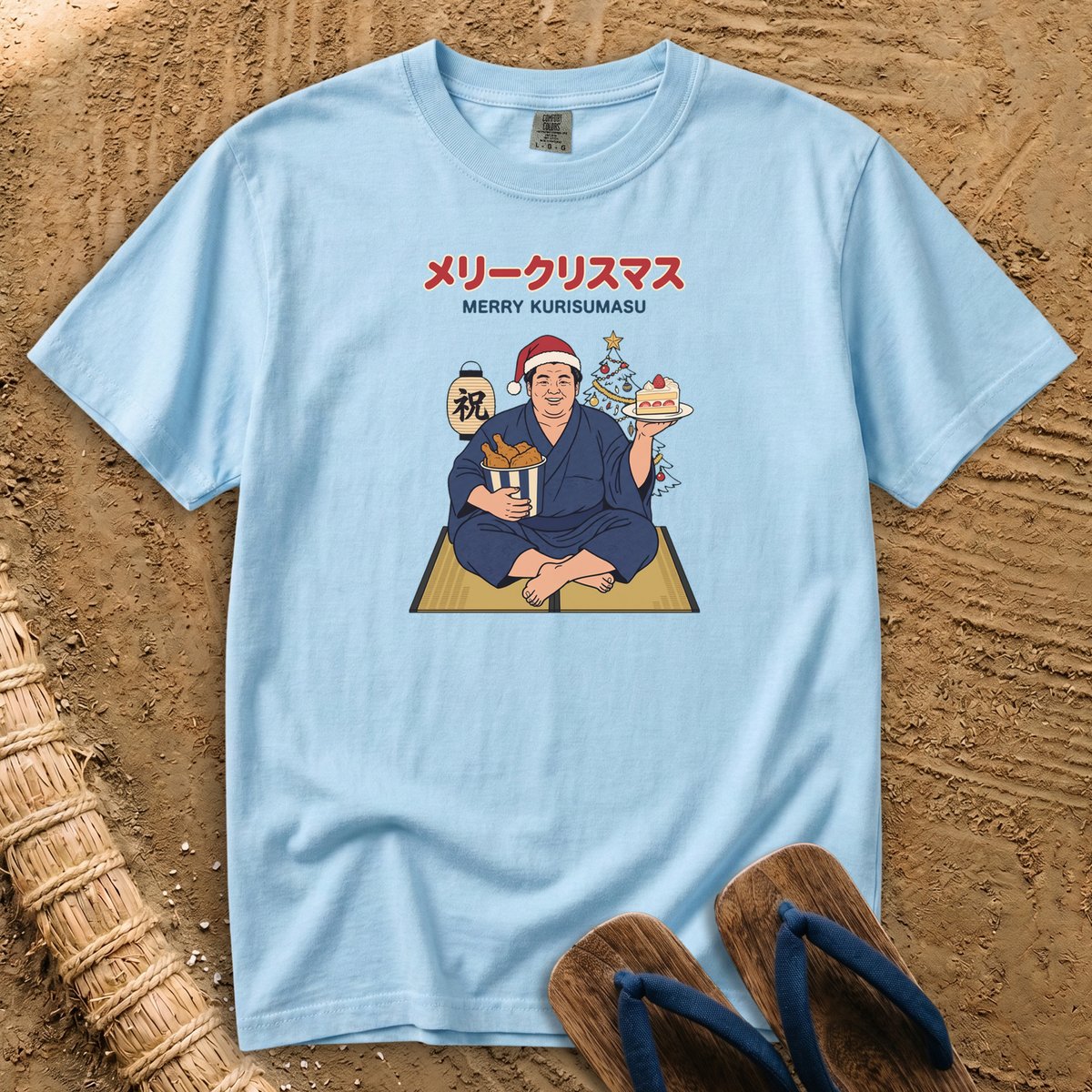 Christmas Feast with Sumo Santa T-Shirt