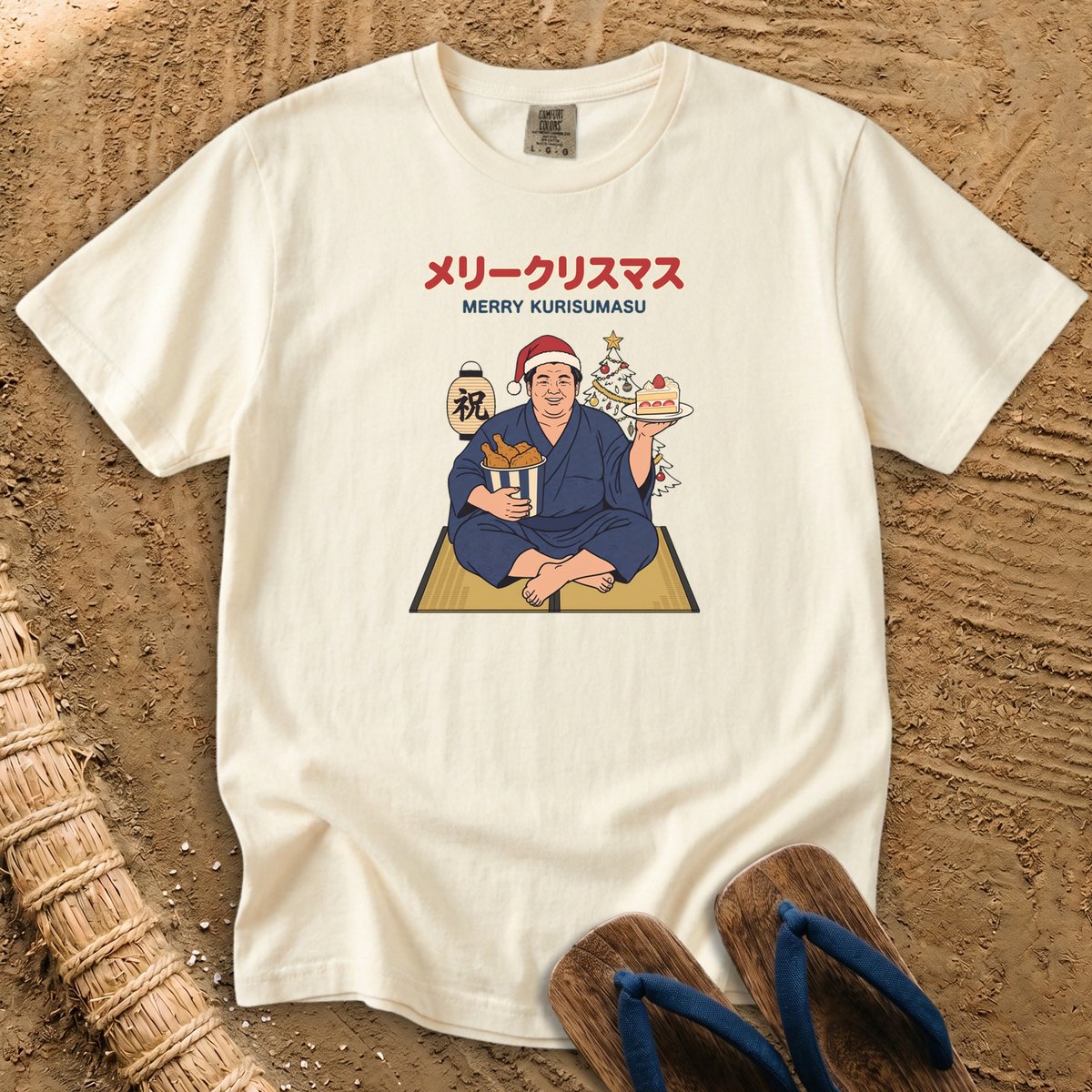 Christmas Feast with Sumo Santa T-Shirt